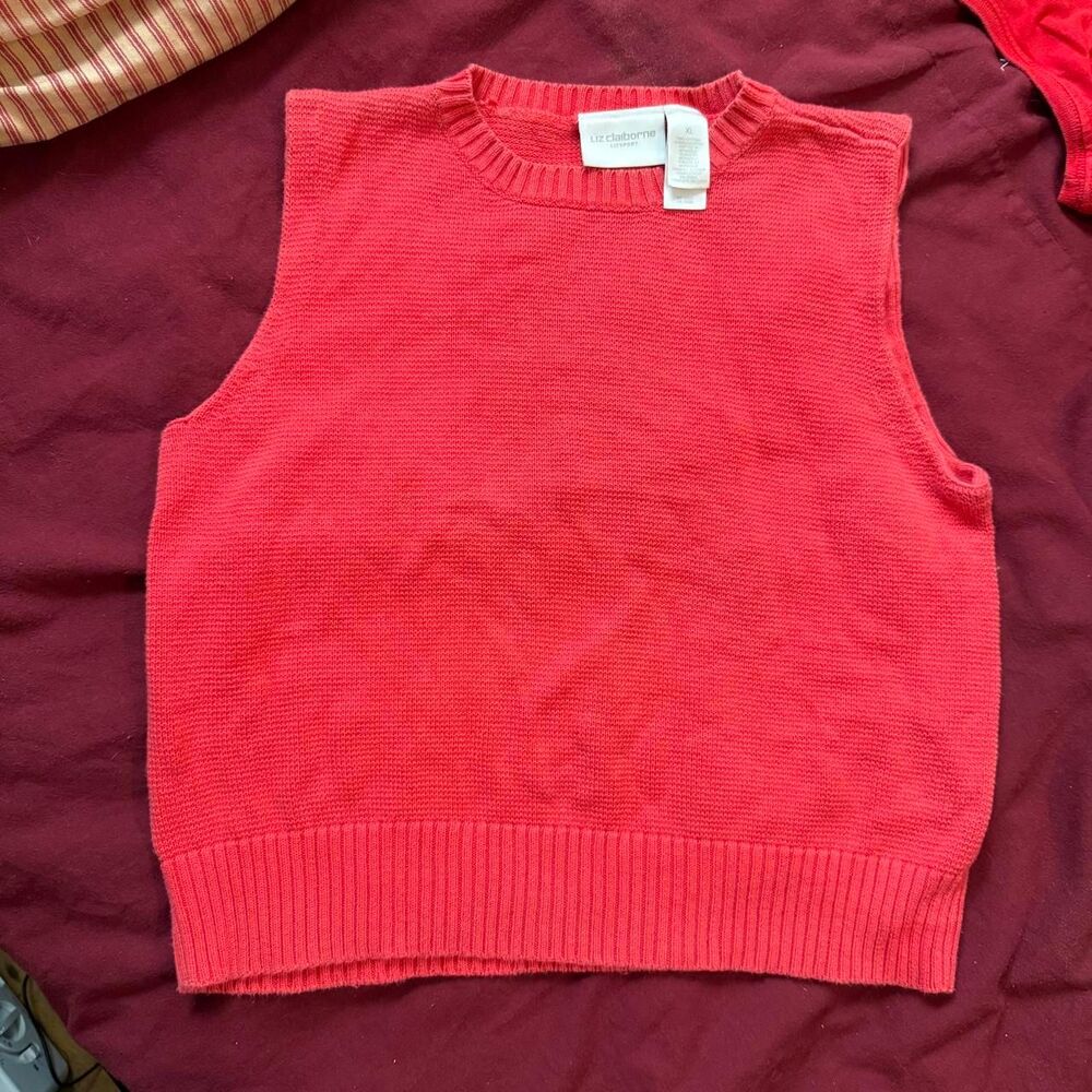 Liz-claiborne Women's Red and Pink Vest